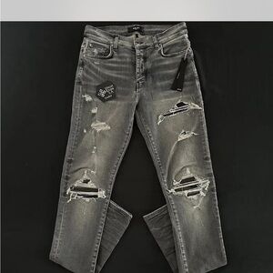 AMIRI Gray Washed Denim Jeans